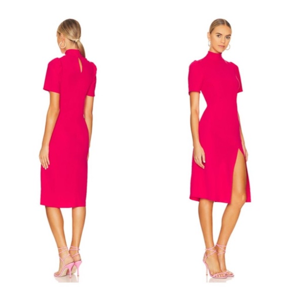 Amanda Uprichard Butler Dress Midi mock neck blue royal dress size small s - Picture 10 of 13